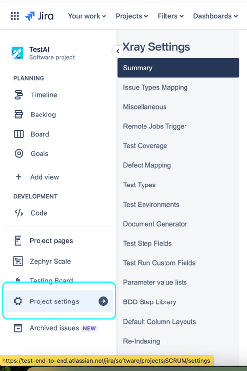 XrayCloud-Project_Settings